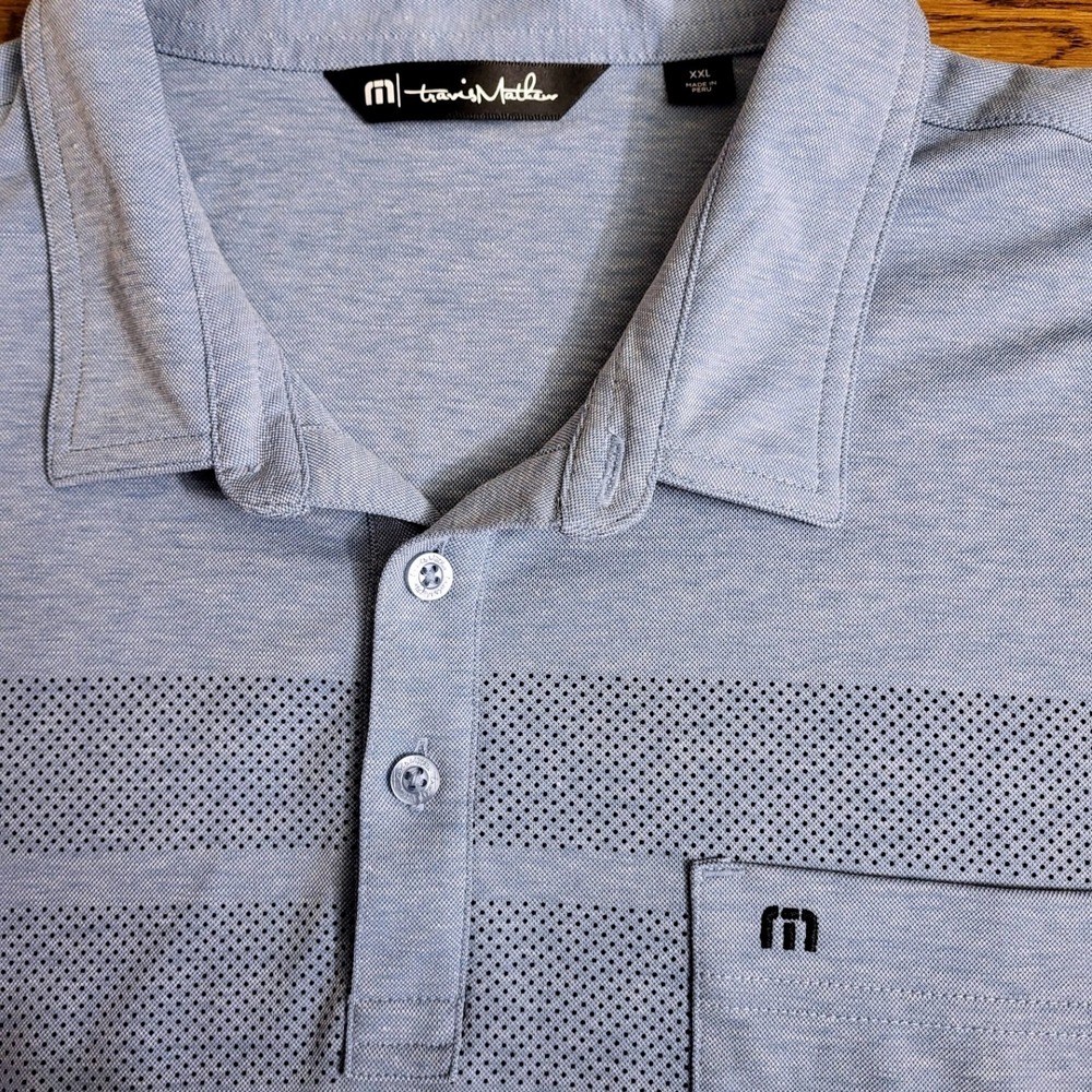 Travis Mathew Mens XXL 2XL Aerial View Golf Polo Shirt Pima Cotton Blend - Picture 3 of 8